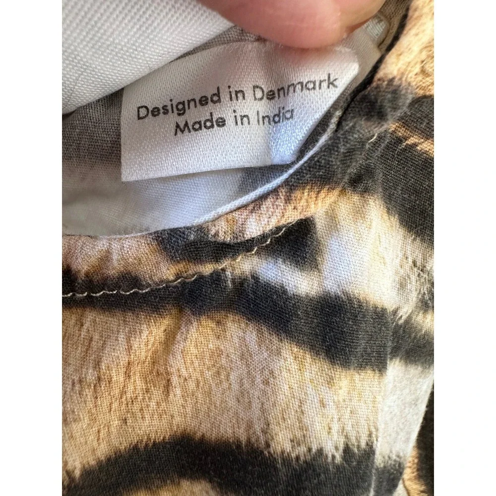 Molo Kids Candy Dress Wild Tiger Woven Animal Print Glitter Waistband 98 104